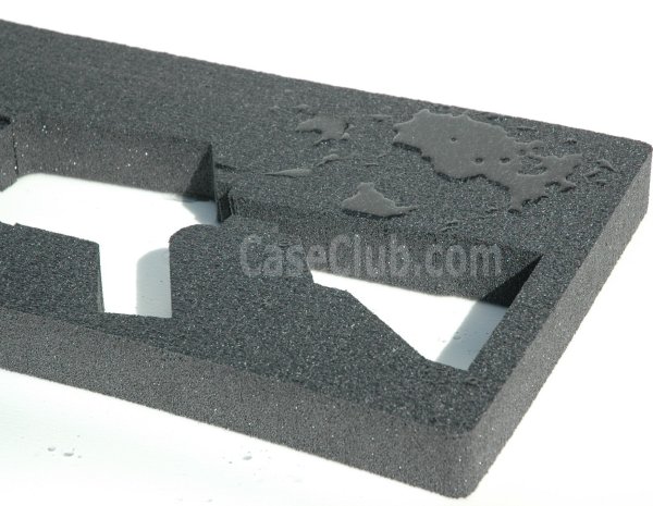 Case Club's closed cell polyethylene foam does NOT absorb water