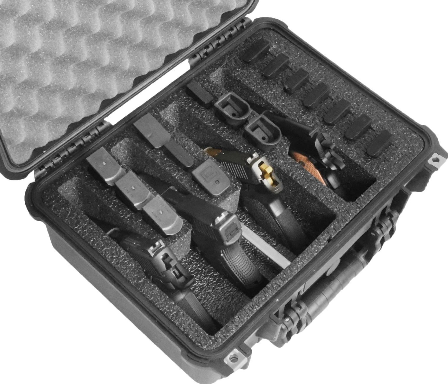 16 Pre-Cut 4 Slot Handgun Medium Waterproof Carrying Case #179