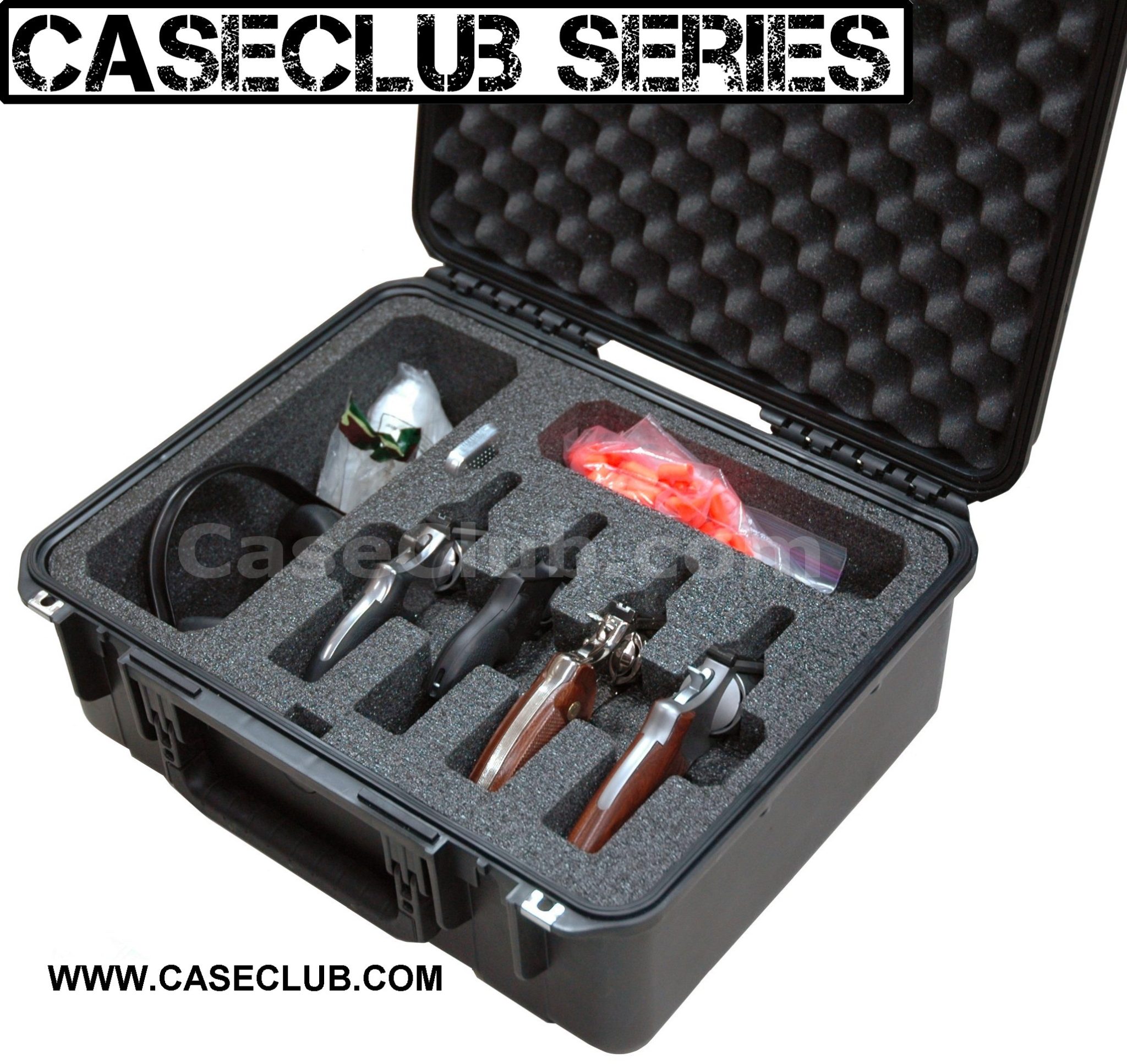 Case Club Waterproof 4 Revolver Case with Accessory Pocket & Silica Gel