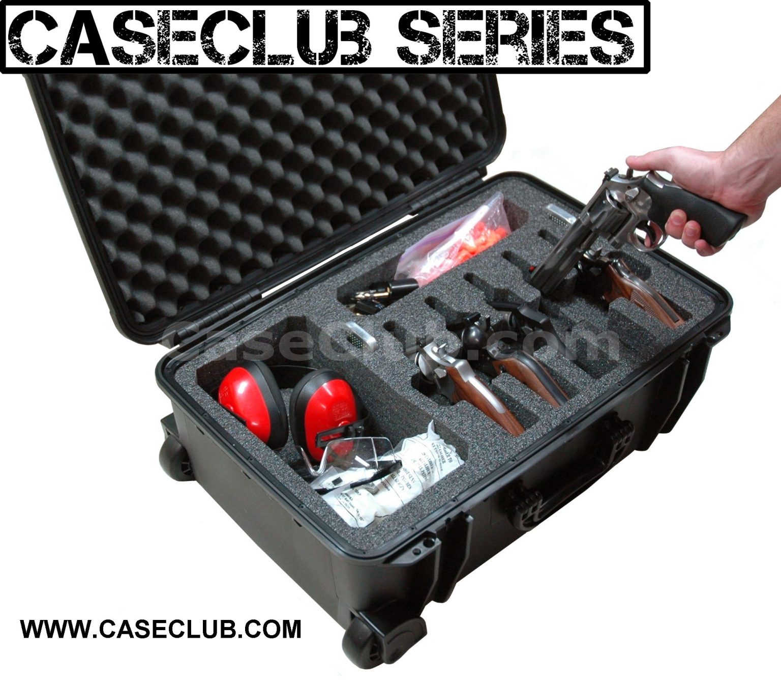 Case Club Waterproof 5 Revolver Case with Accessory Pocket & Silica Gel