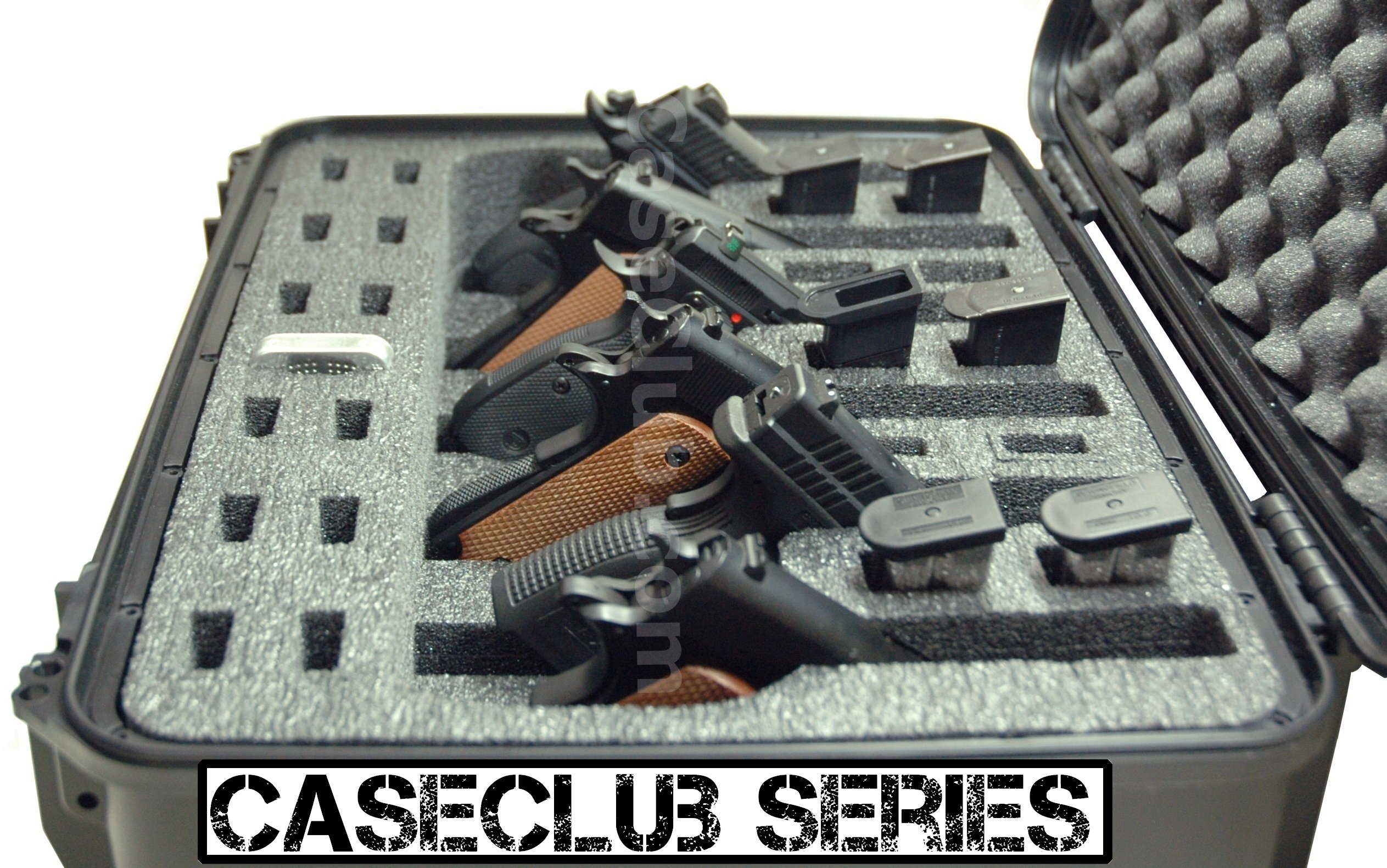 Case Club Waterproof 6 Pistol Case with Silica Gel & HeavyDuty Foam