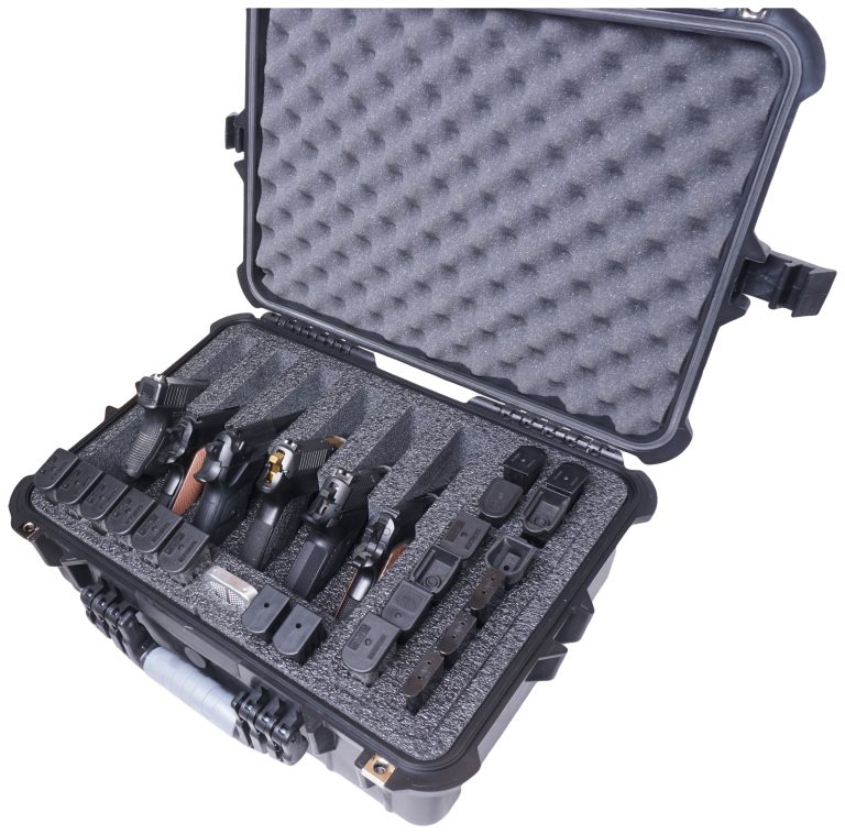 6 pistol case with accessory pocket righ