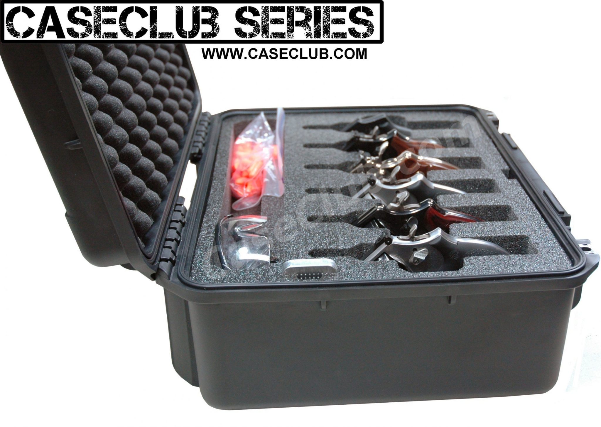 Case Club 6 Revolver Waterproof Case with Silica Gel & HeavyDuty Foam
