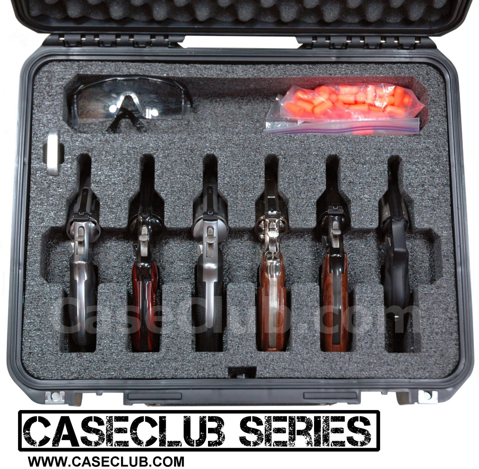 Case Club 6 Revolver Waterproof Case with Silica Gel & HeavyDuty Foam