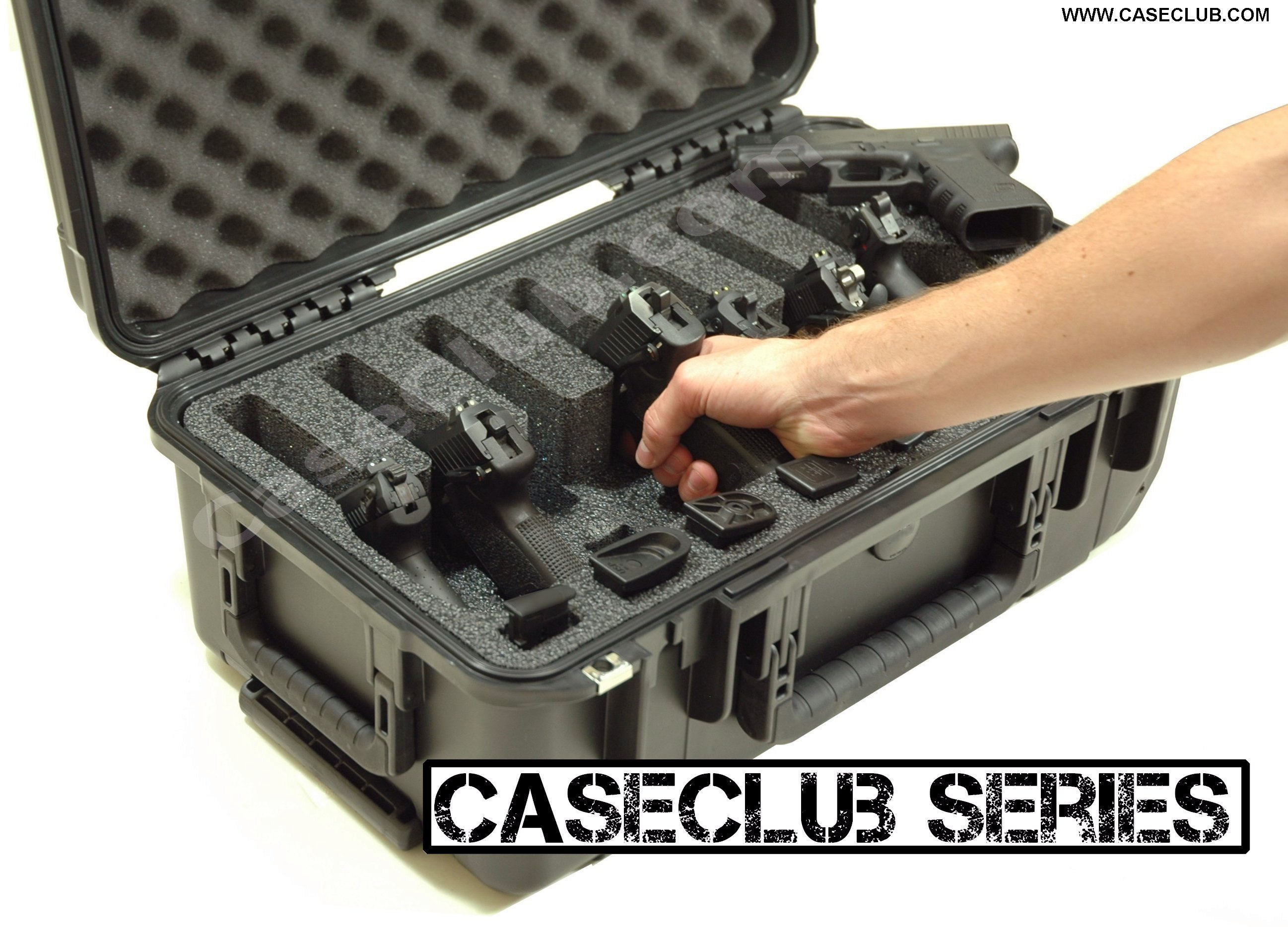 Case Club Waterproof 7 Pistol Case with Silica Gel & HeavyDuty Foam