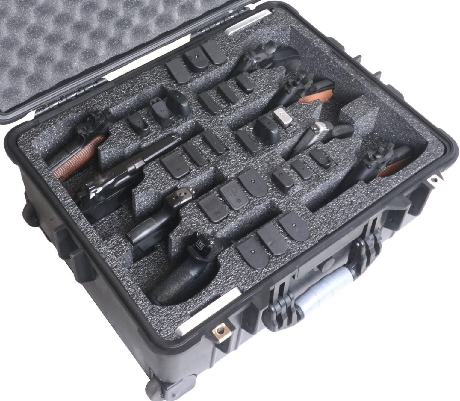 Case Club 5-Pistol Waterproof Case - Pre-Cut Foam With Silica Gel For Gun Storage