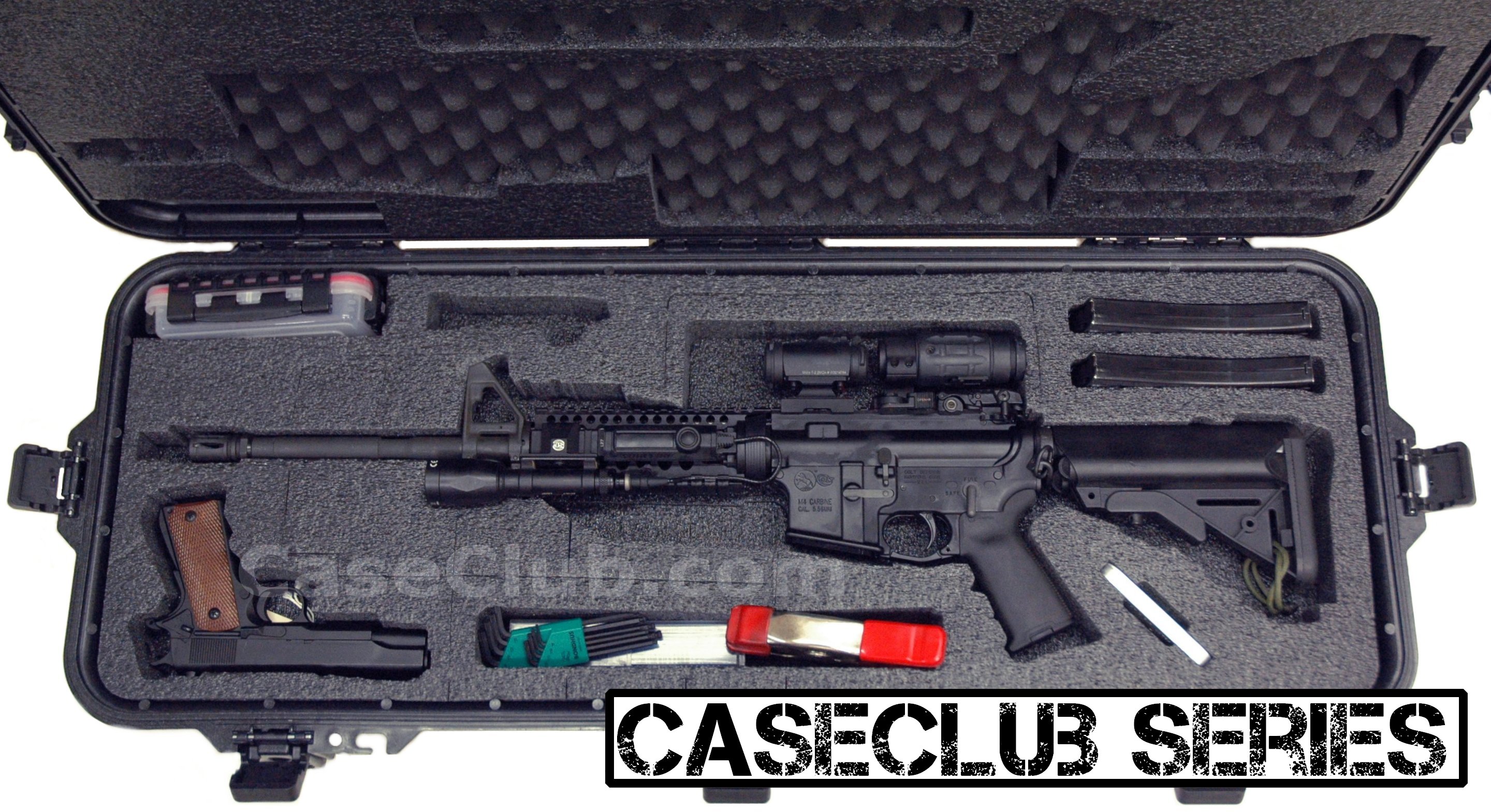Case Club Waterproof AR15 Rifle Case with Silica Gel & Accessory Box
