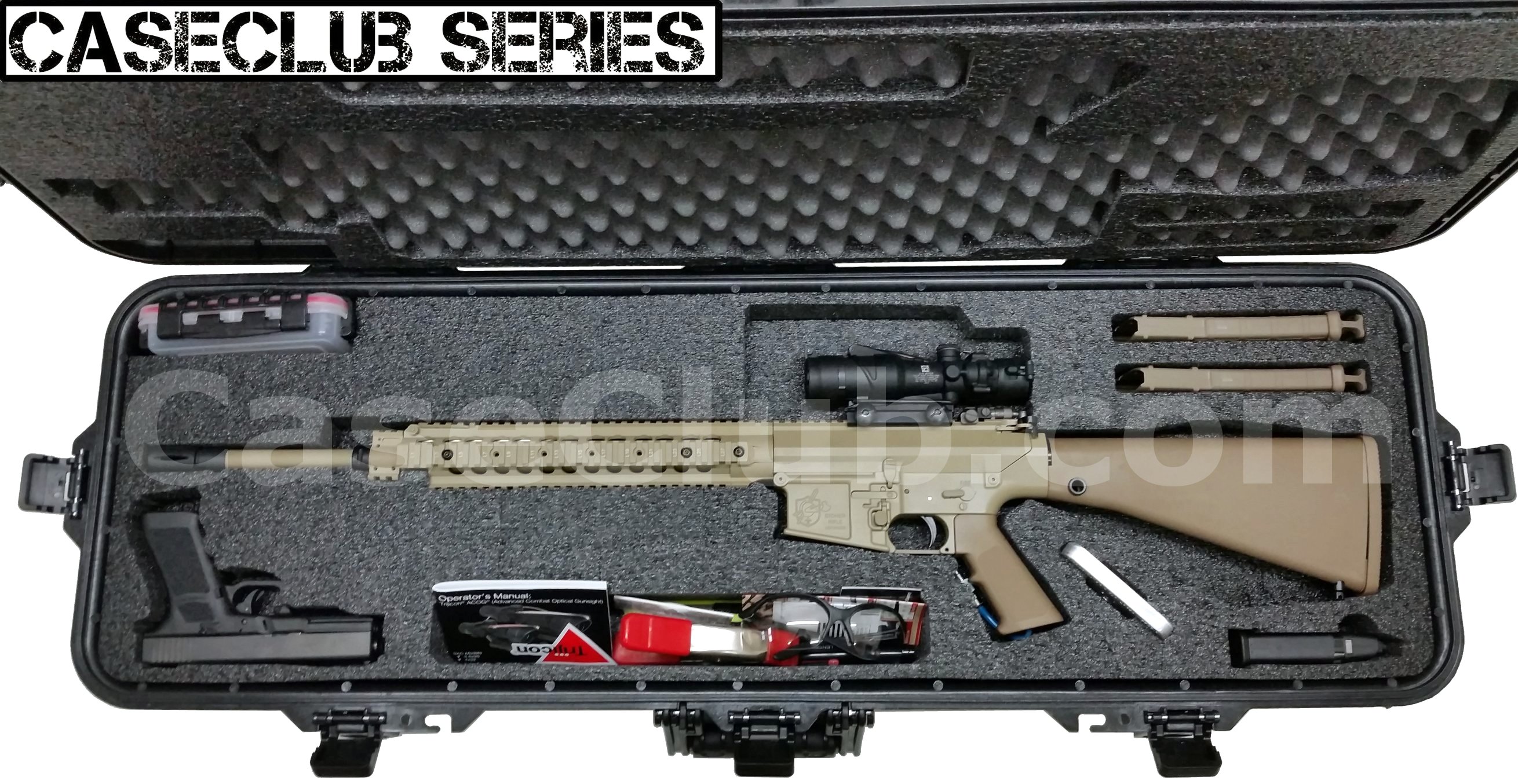Case Club Waterproof AR10 Rifle Case with Silica Gel & Accessory Box