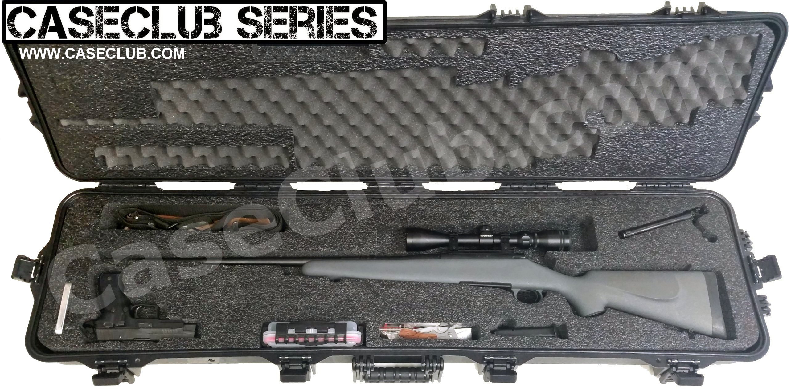 Case Club Waterproof Hunting Rifle Case with Silica Gel & Accessory Box