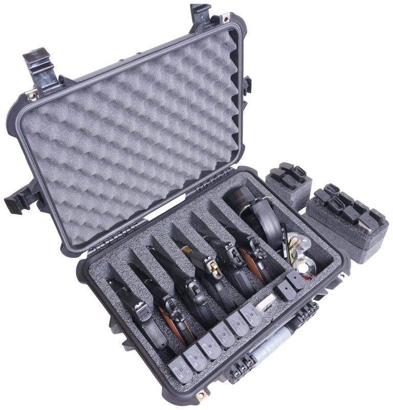 six pistol case mags out