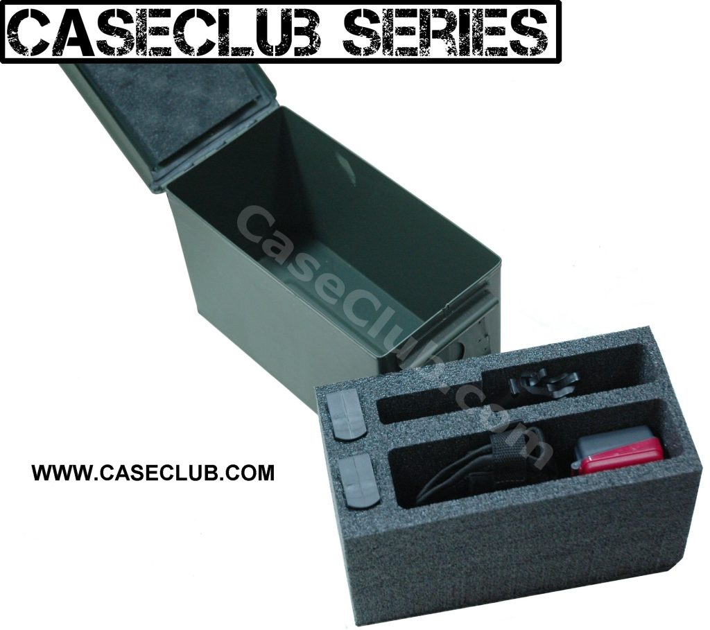 Case Club .50 Cal Ammo Can Foam Insert – Holds 1 Pistol & Accessories, Customizable