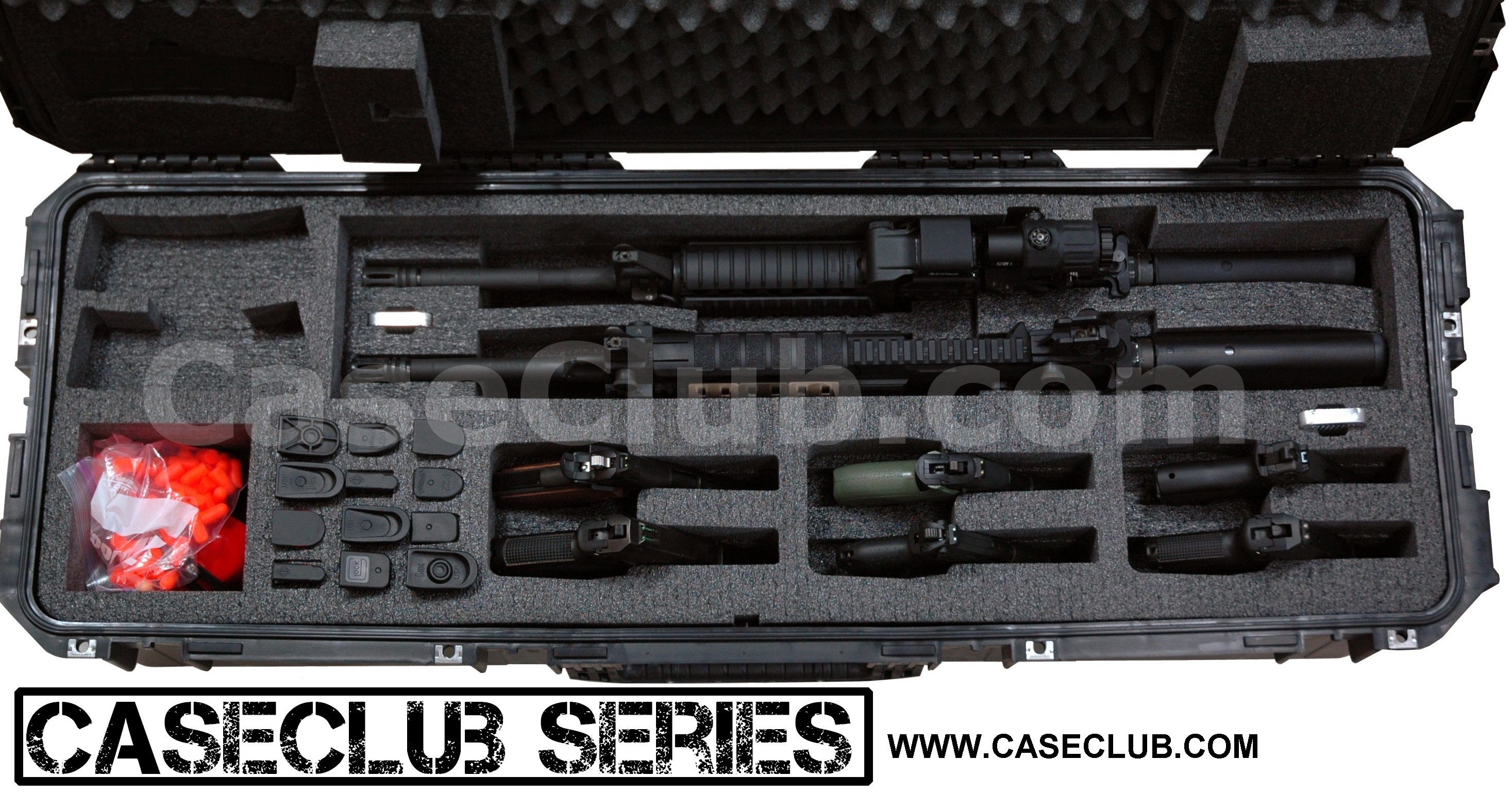 2 AR15 Rifle & 6 pistol Case Multiple Rifle / Shotgun Cases Case Club