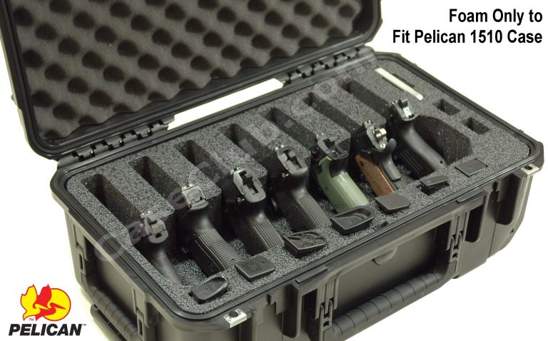 Pelican Case 1500 Range Case Foam Insert for 5 Handguns and Magazines (Foam  ONLY) 