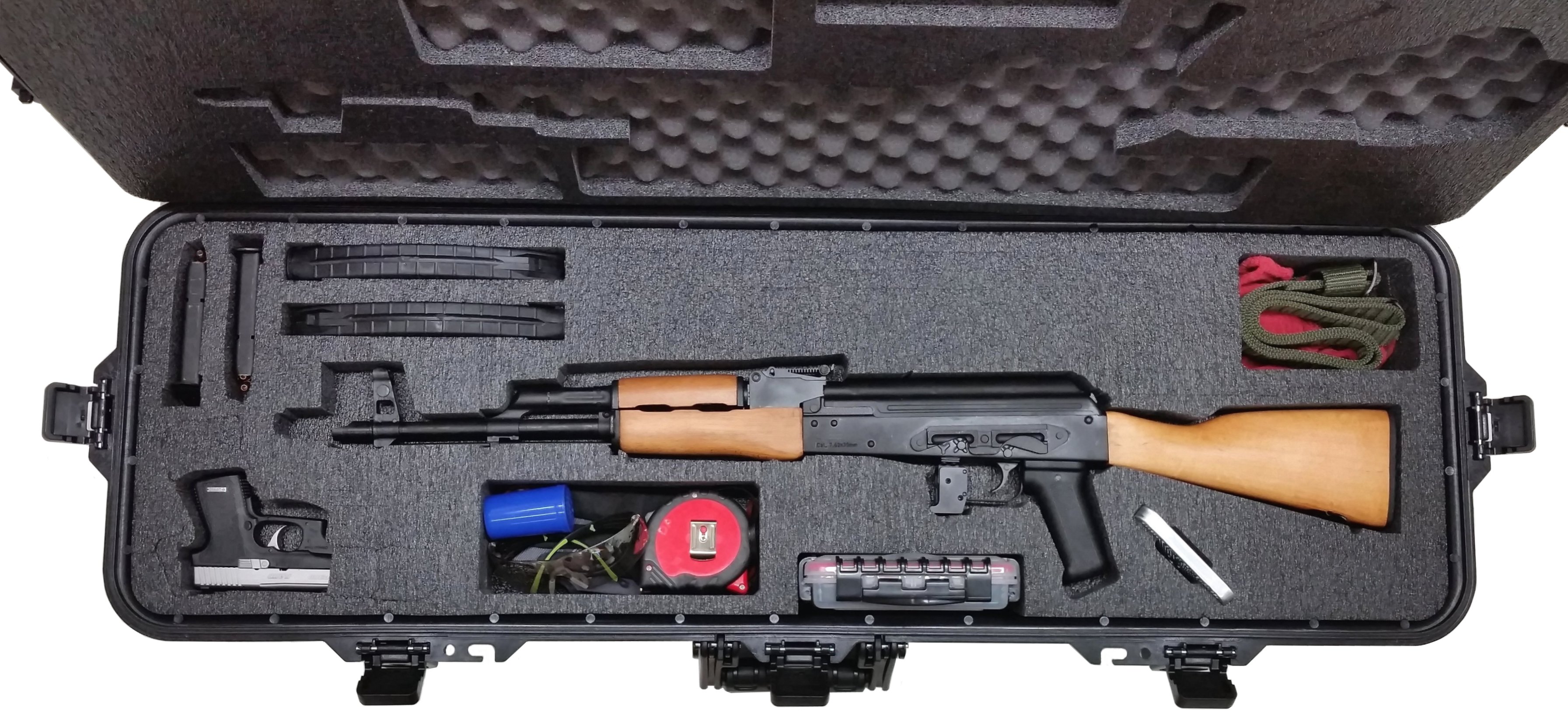 Case Club Waterproof AK47 Rifle Case with Silica Gel & Accessory Box