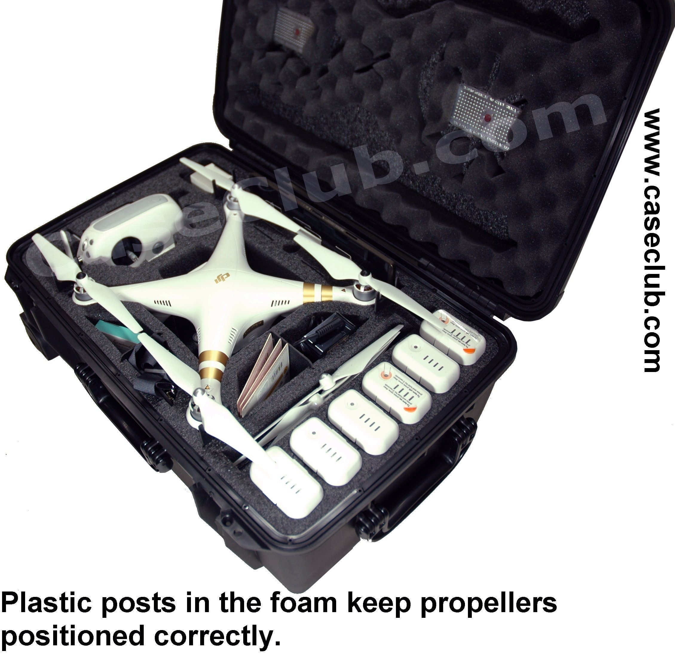Case Club DJI Phantom 4 Waterproof Compact Drone Built In Locking Latches 433203 