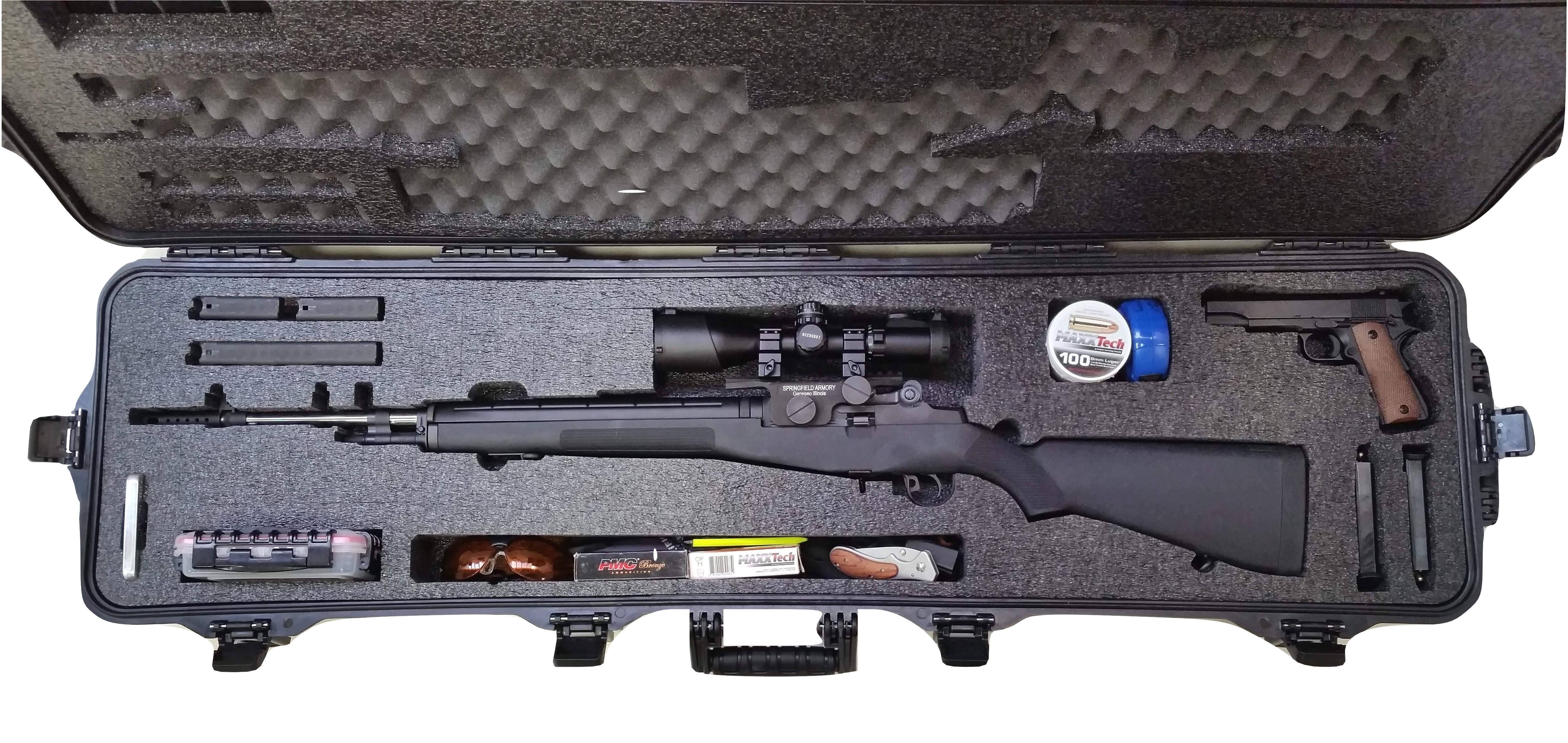 Case Club Waterproof Springfield M1A Rifle Case with Silica Gel