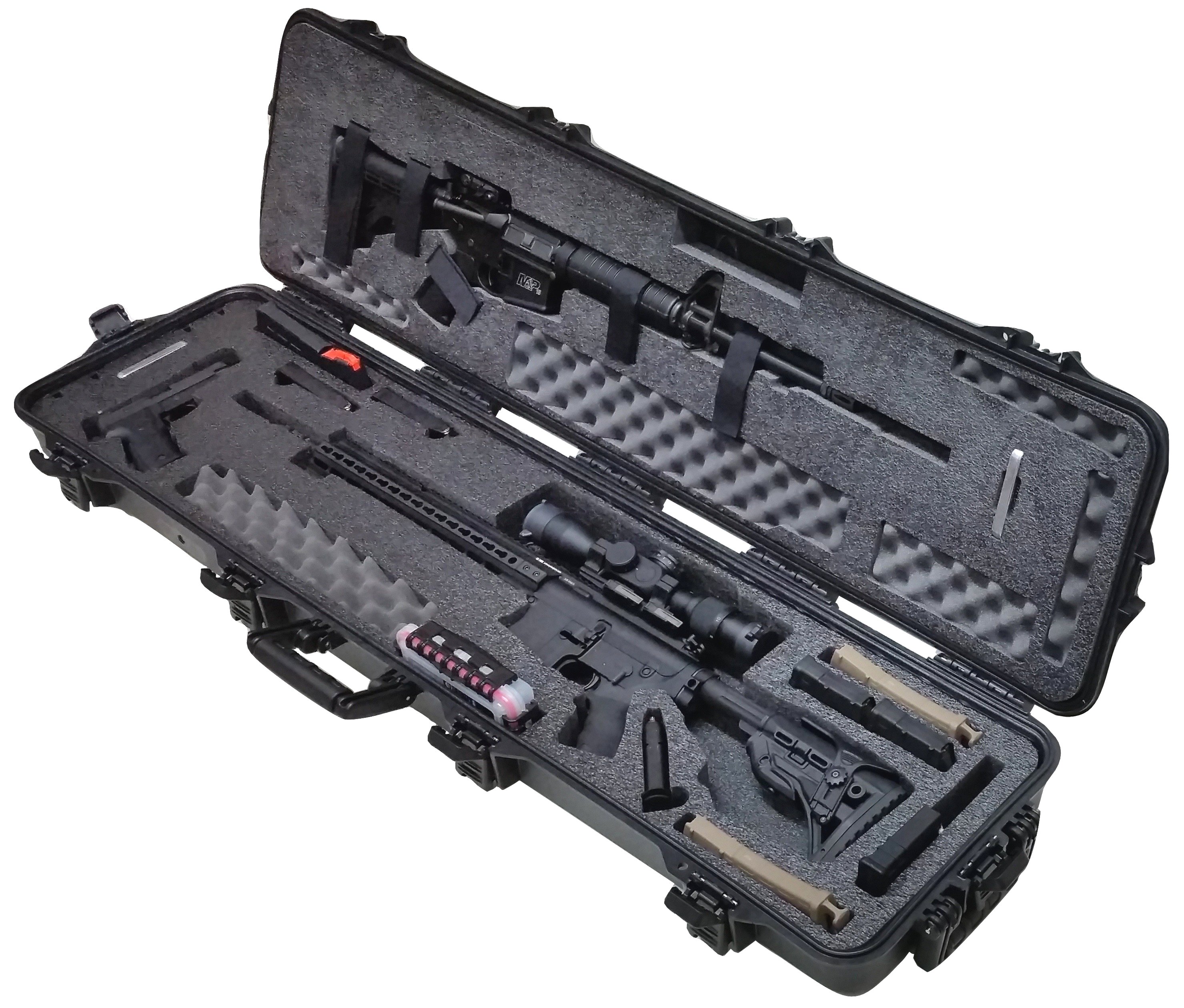 Case Club Waterproof 2 AR Rifle Case with Silica Gel & Accessory Box
