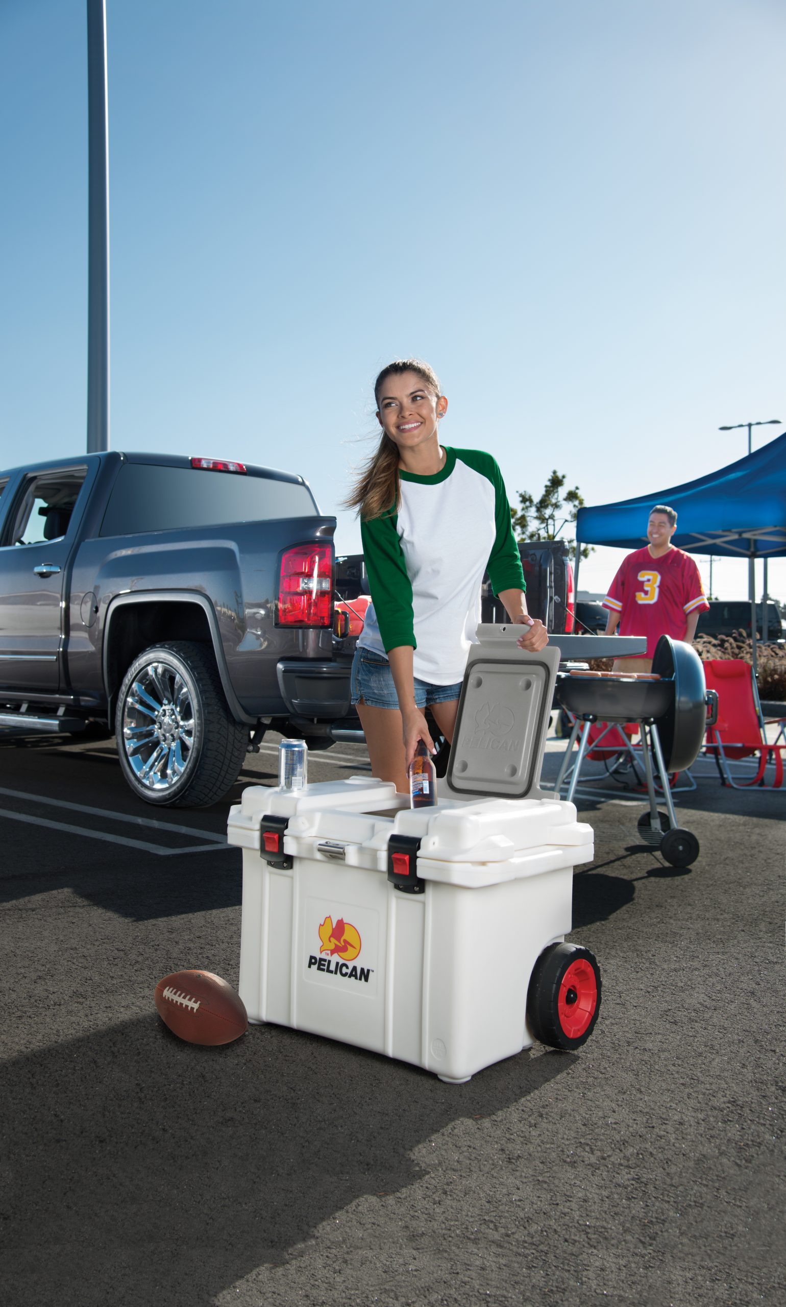 Pelican Tailgater Cooler, Wheeled, 55 Qt. - White