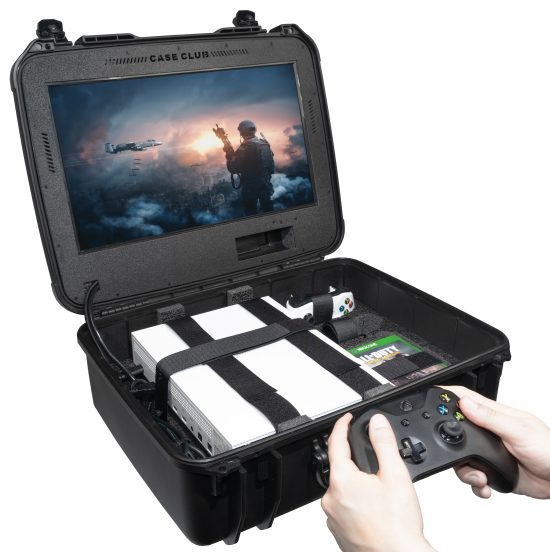 Case Club Waterproof Xbox Portable Gaming Case w/ Built in Lid Monitor