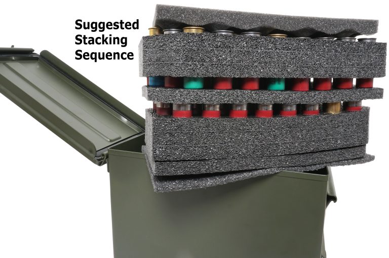 shotgun shell ammo can foam stack