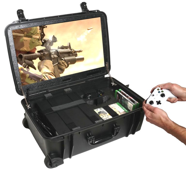 Xbox One X/S Portable Gaming Station with Built-in Monitor and Speakers