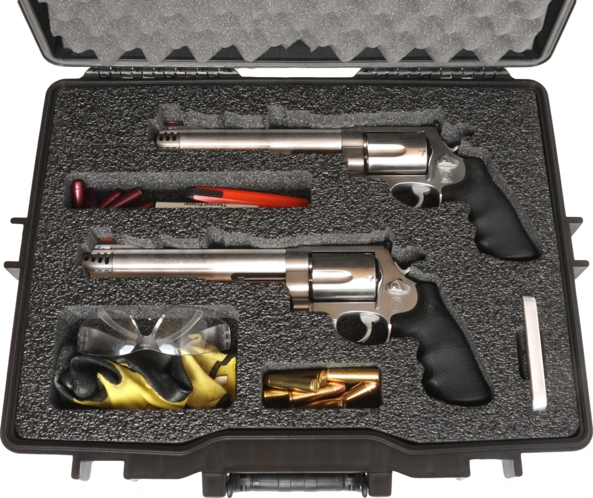 Case Club Waterproof 2 Magnum Revolver Case with Silica Gel