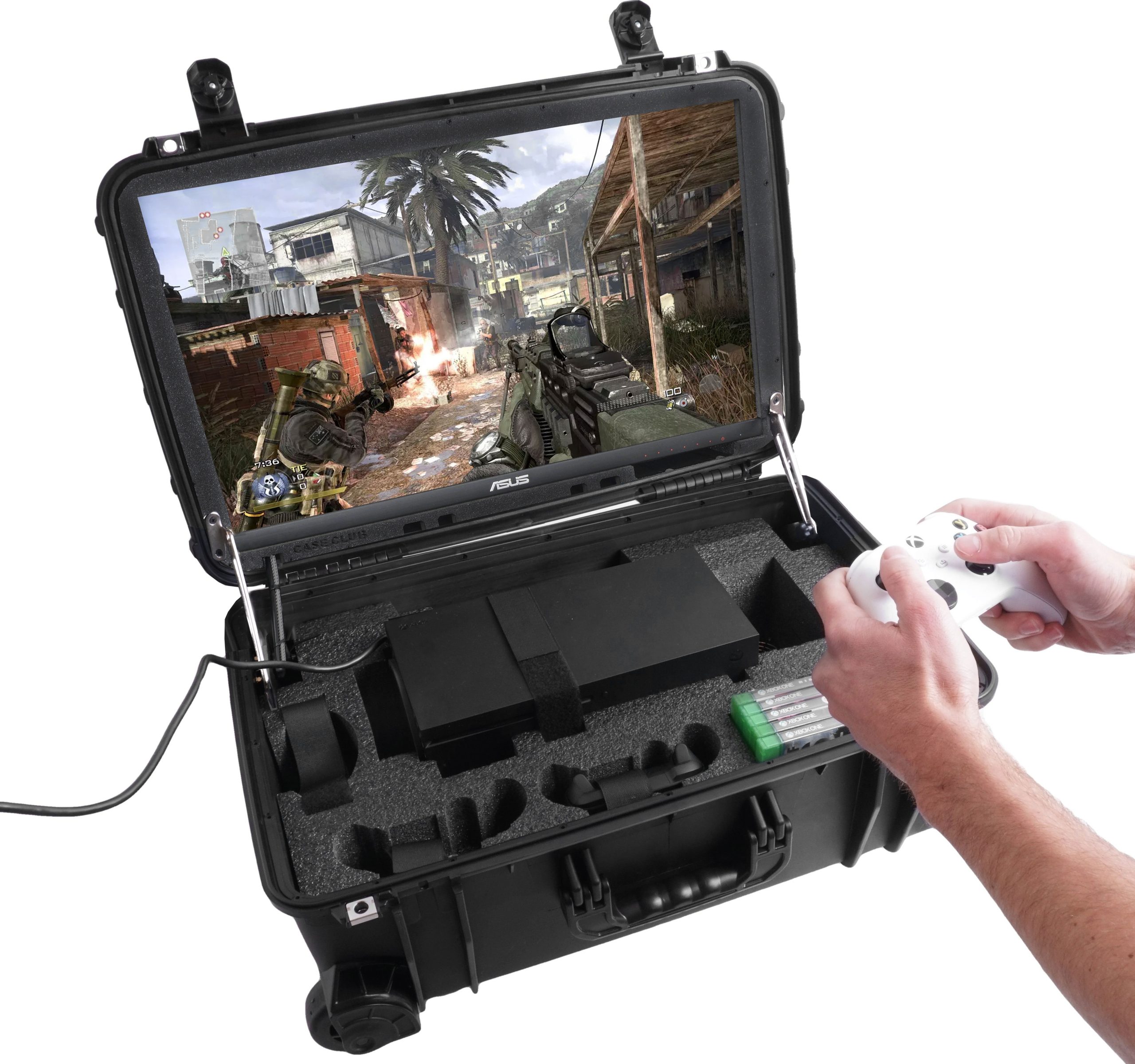 Xbox Series X S Portable Gaming Station with Built in Monitor Case Club