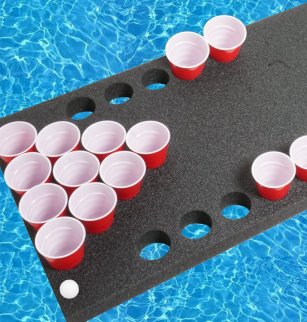 Floating Pool Beer Pong Table Party Durable Black Foam Deflation-Proof 6  Feet