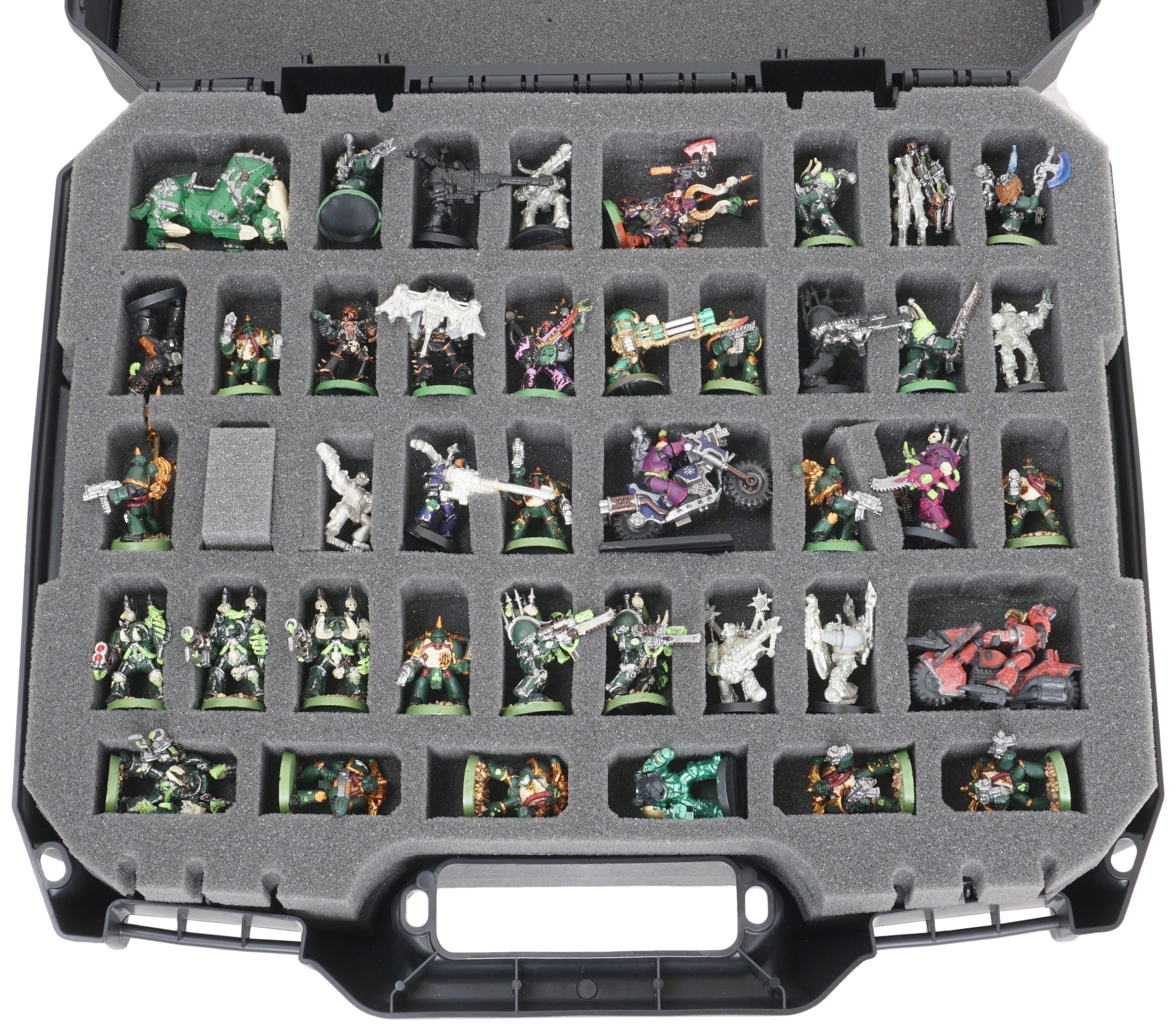 CASEMATIX Miniature Storage Hard Shell Case - 30 Slot Figurine Carrying  Case with Customizable Foam for for Warhammer 40k, DND and More!