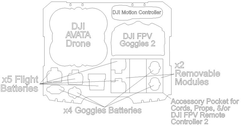 DJI AVATA drone line drawing