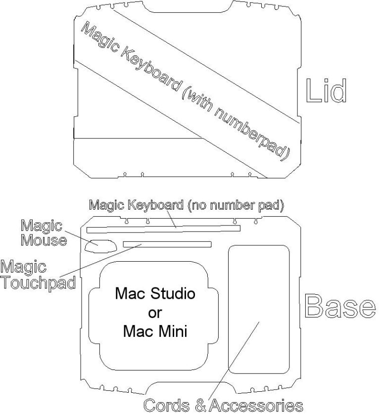mac studio carry case drawing