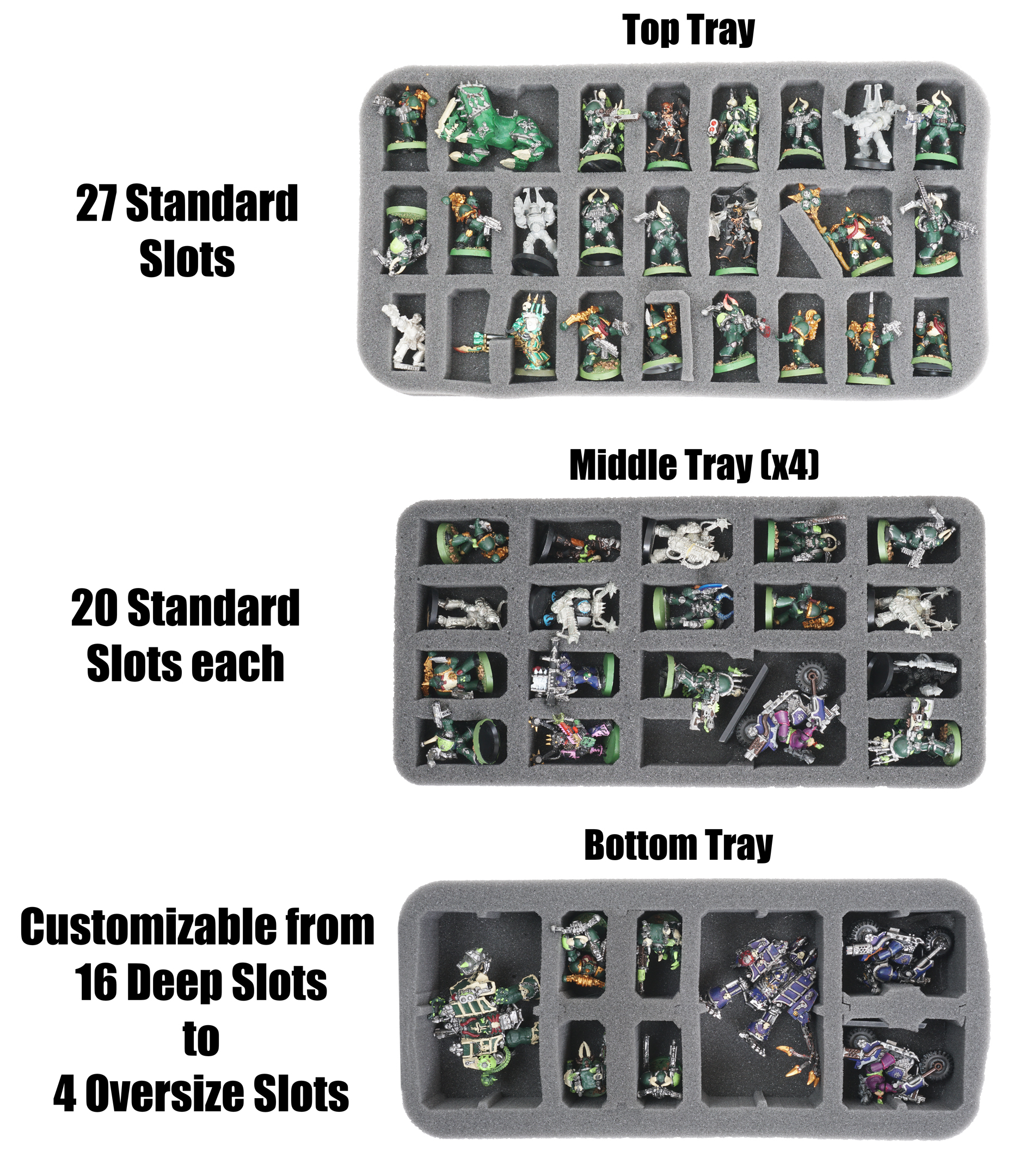 Case Club 134+ Miniatures Carry Case - Customizable Figurine Case