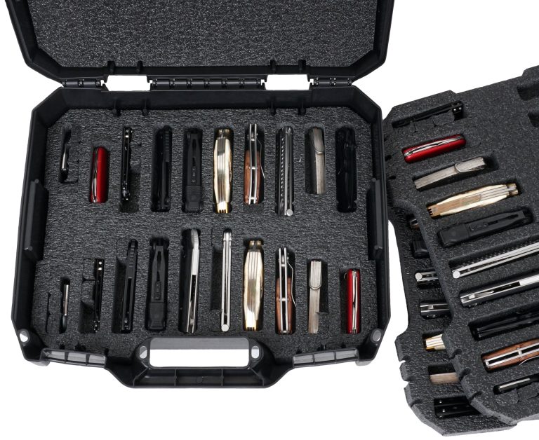 folding knife case trays