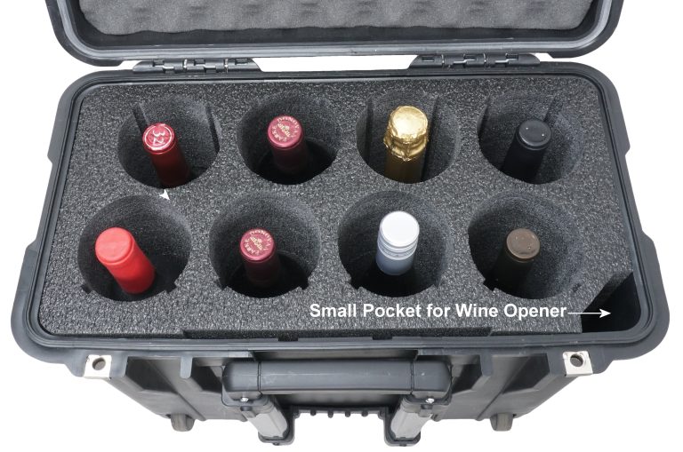 8 wine bottle case pocket