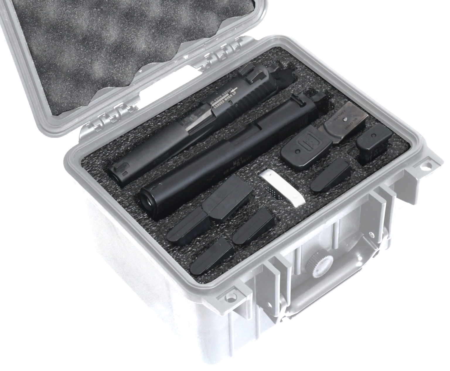 Case Club Waterproof 1 Pistol Hard Case - Holds Gun & 5 Mags, Airline Approved, With Silica Gel